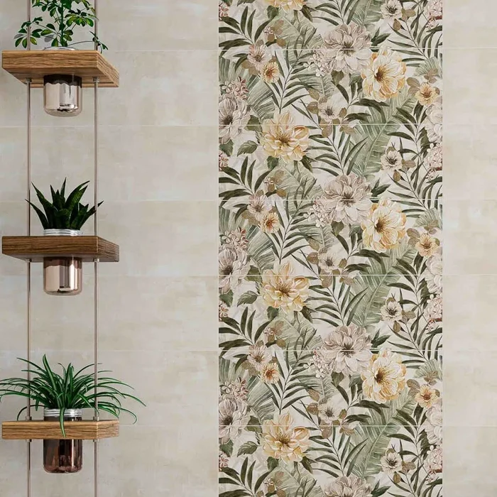 To A Greater Extent Plus Bloom Ivory – Rivestimento Effetto Carta da Parati 25×75 Rettificato