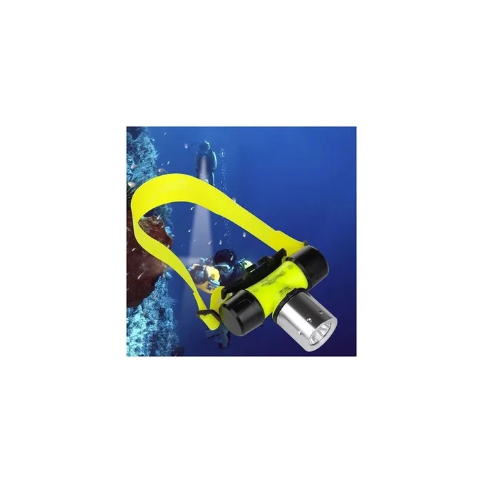 TORCIA LAMPADA FRONTALE FASCIO LUCE AMPIO SUBACQUEA LED PESCA GROTTE WATERPROOF