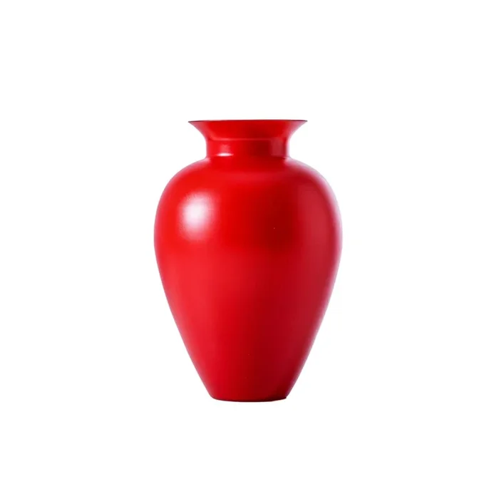 Venini Labuan Vaso piccolo Rosso Vivo interno Lattimo Sabbiato